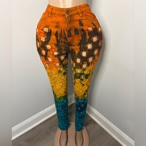 Colorful Tie-Dye Women Jeans